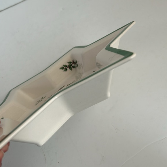 Spode Christmas Tree England star shape serving dish hors d’oeuvres plate cream - Picture 10 of 16